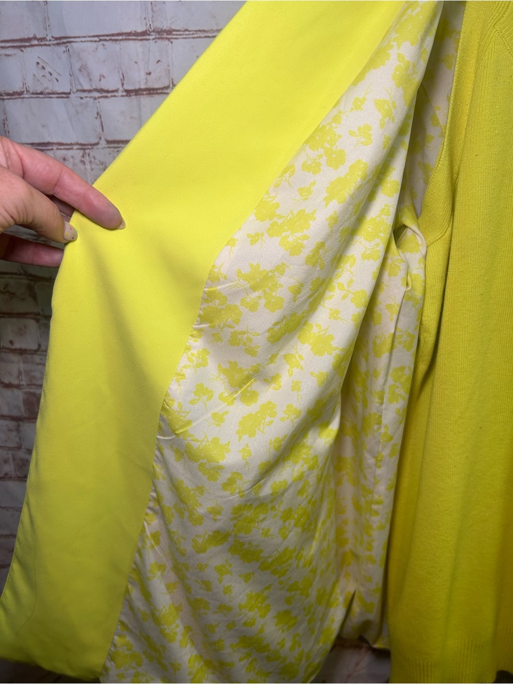 Skies Are Blue Neon Yellow Blazer & Sweater Tank Set Bright Chartreuse Suiting - Picture 5 of 11